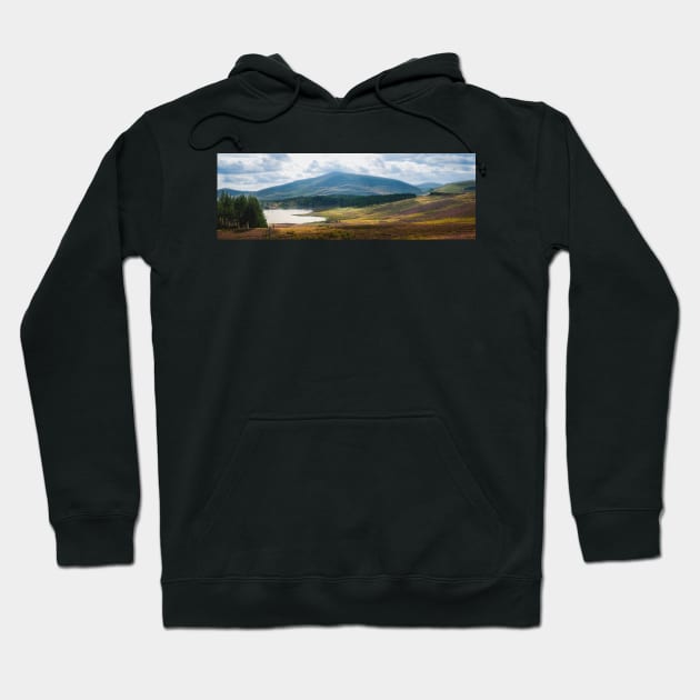 Panorama of Glen Isla in the Angus Glens in of Scotland Hoodie by Dolfilms